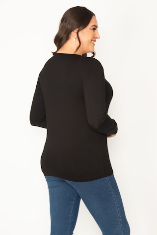 Kadın Siyah Yarısı Pul Payet Detaylı V Yaka Bluz 65n30422-siyah Siyah