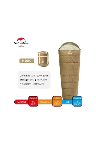 Naturehike Mj600 Mumya Tipi Pamuklu Uyku Tulumu Navy Blue