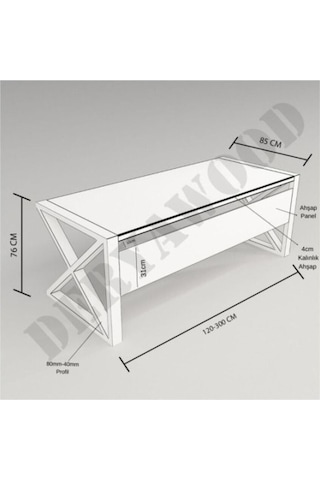 Deryawood Silver Ahşap Bilgisayar Masası 180x85x76 Cm-ön Ahşap-antrasit Renk Ayak Açık Ceviz