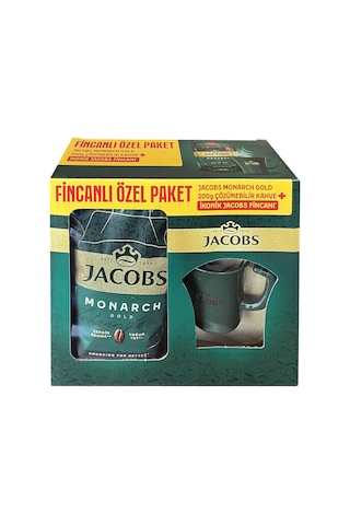 Jacobs Monarch Gold 200 Gr İkonik Jacobs Fincanlı Set X 4 Adet Çözünebilir