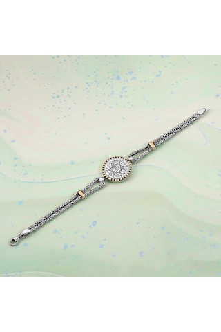 Takıhan Mührü Süleyman Kral Zincir Tasarımlı Gümüş Bileklik 20 CM