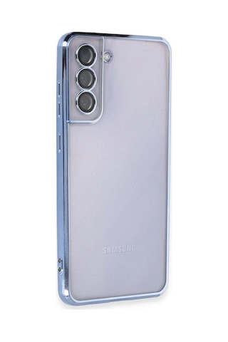 Tedar Samsung Galaxy Uyumlu S21 Fe Kılıf Razer Lensli Silikon - Açık Mavi Najmaddin standart