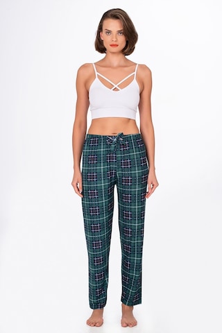 Kompedan Kadın Süet Kareli Pijama Tek Alt Desen 6