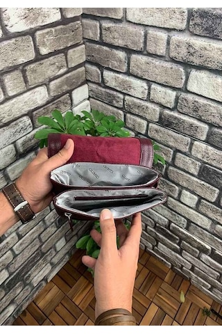 Guard Bordo Hakiki Deri Omuz Askılı Çanta Bordo