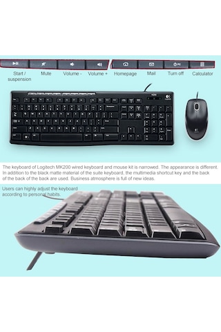 Logitech Mk200 Kablolu Klavye Mouse Seti Diğer