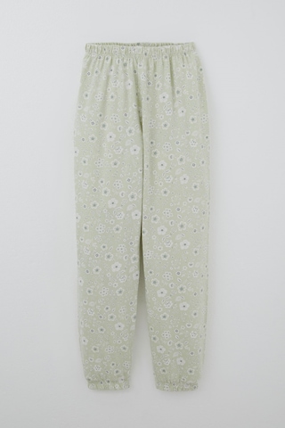 Breeze Kız Çocuk Pijama Takımı Çiçek Desenli 9-12 Yaş, Su Yeşili