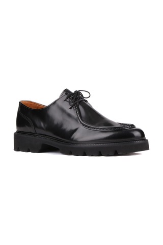 Shoetyle - Siyah Açma Deri Bağcıklı Erkek Günlük Ayakkabı 250-1617-770-siyah Siyah