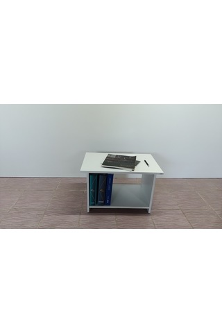 KOBİÇ RAFLI OFİS SEHPASI 60X45X45 CM (BEYAZ)