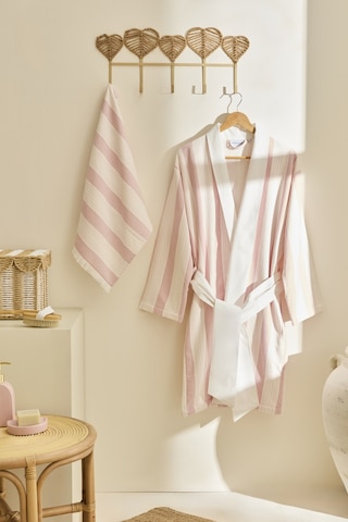 Kaşmir Home Helen Kimono Set Offwhite-rose S-m Pembe