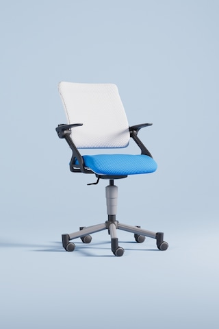 Creo Mobili Yükseklik Ayarlı Vega Plus Çalışma Sandalyesi, Ofis Ve Bilgisayar Koltuğu Beyaz/mavi Gri