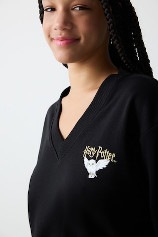 Penti Siyah V Yaka Harry Potter Baskılı Sweatshirt Siyah Siyah