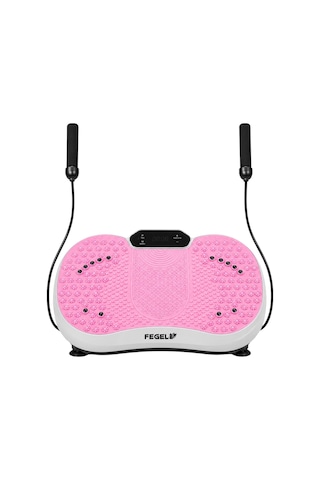 Fegel FG-6500 99 Kademeli Hoparlörlü Direnç Bantlı Uzaktan Kumandalı Titreşimli Fitness Platformu Pembe