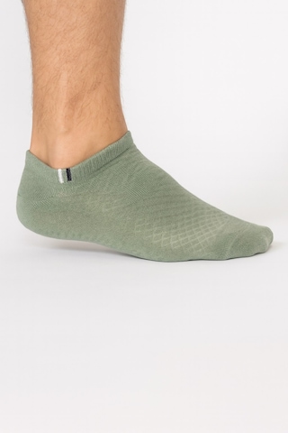 Plus Scorpion Erkek Pamuklu Sneaker Çorap 3 Lü Paket 40-44 Numara Mavi / Gri / Yeşil Nefes Alabilir Spor Ve Günlük Kullanım Yeşil