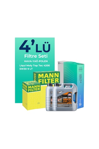 Mann Amarok 3.0 Dizel Filtre Bakım Seti Liqui Moly Motor Yağlı (2022-2026) 4 Lü -