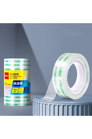 Deli Küçük Yüksek Viskozite Ofis Şeffaf Teyp Öğrenci Kırtasiye Kaseti, Size:6 Rolls Width 1.2cm X Length 15m Diğer
