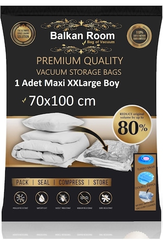 Balkan Room Vakum Hurcu 70 X 100 Vakumlu Hurç Maxi Xxlarge Boy Şeffaf