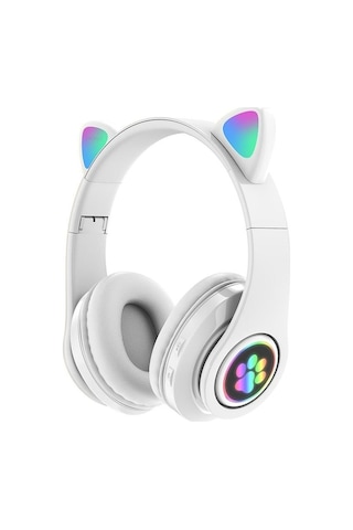 Novahub Sevimli Kedi Kulak Bluetooth 5.0 Kablosuz Oyun Kulaklığı - Mavi