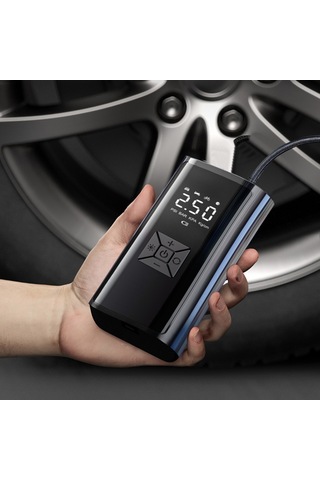 Yaozixa Araç Lastikleri İçin Taşınabilir Akıllı Hava Kompresörü, Kablosuz, Sayısal Göstergeli, 60w, 150psı, Powerbank Özelliği Usb-c Şarj