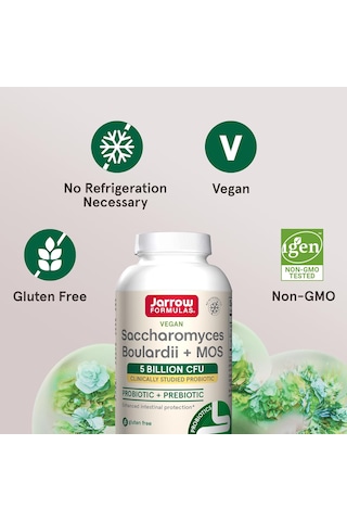 Jarrow Formulas, Vegan Saccharomyces Boulardii Probiyotik Mos