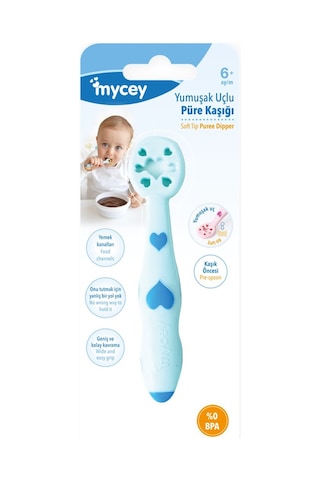 Mycey Yumuşak Uçlu Püre Kaşığı Mavi