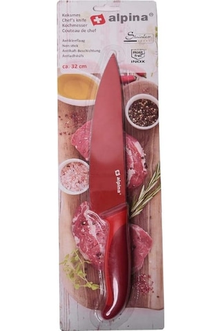Alpina Paslanmaz Çelik Şef Bıçağı 32 cm Kırmızı
