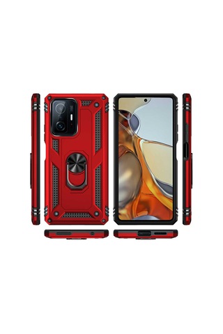 Xiaomi Mi 11t Pro 5g Kılıf Zore Vega Kapak Kırmızı