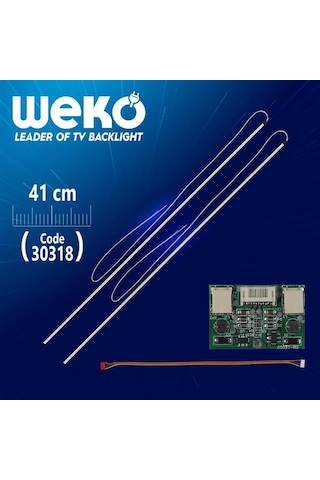 19'' Universal Monitör E-led 60 Ledli Wide 2835 410mm 12v Çift Led+sürücü+kablo Takım Wk-0141