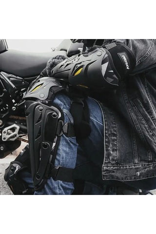 C1201 Motosiklet Mafsallı Dizlik Siyah