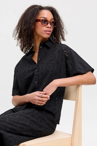 Jjxx Kadın Jxmıllıe Rahat Kesim Dantel Detaylı Kısa Kollu %100 Pamuk Gömlek 12270924 Siyah Siyah