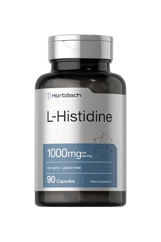 Horbaach L-histidine 1000mg 90 Capsules Non-gmo And Gluten Fr...
