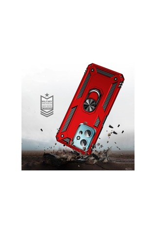 Xiaomi Redmi Note 12 4g Uyumlu Zırhlı Tam Korumalı Yüzük Standlı Kılıf