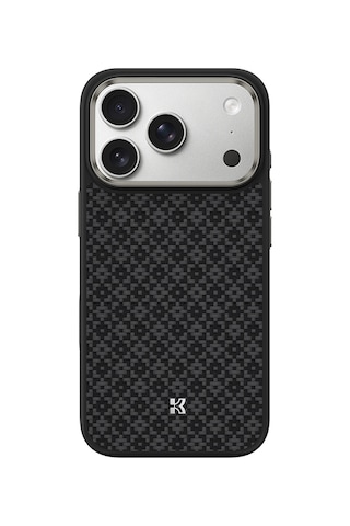 Apple Uyumlu iPhone 17 Pro  Kılıf M-safe Şarj Özellikli Benks Armorpro Armorgrid Serisi Kevlar Kapak Siyah Siyah