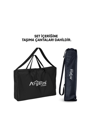 2 Adet Katlanır Kamp Sandalyesi Ve Alüminyum Masa Seti - Rock Silver - Bakır Karışık/Çok Renkli