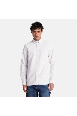 Timberland Lake Warner Solid Oxford Shirt Erkek Gömlek-33999 Beyaz