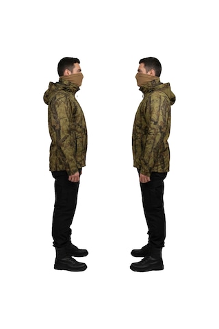 Mysia Outdoor Soft Shell Mont Orman Desen Haki Çift Kat Polarlı Çok Renkli