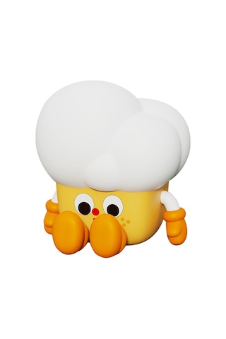 Cbtx Patlamış Mısır Şekli Silikon + Abs Dokunmatik Gece Lambası Başucu Lambası Yatak Odası Dekorasyon Led Işık