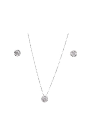 Nagiss 6,70 MM Çaplı Zirkon Taşlı 925 Ayar Gümüş İkili Kadın Seti