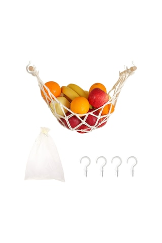 Vkemall Ahşap Ve Pamuklu Zımba, Delme Yok, Havalandırıcı, Mutfak Sebze Meyve Askısı, 60 Cm, Mutfak Ofis Kamping Uygun Bej