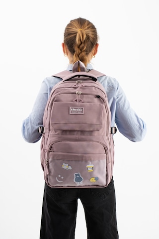 Ventis Qualty Okul Çantası Su Geçirmez Klinkır Kumaş Unisex Sırt Çantası Model 7d Pudra Pembe