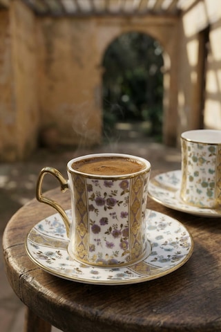 Wilmot 6 Kişilik Porselen Kahve Fincan Takımı - 90 Ml Renkli