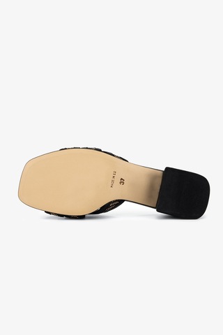 Valmenti Kadın Deri & Tekstil Siyah Deri Topuklu Terlik 1141 932 Bn Trlk Y26 Black Leather
