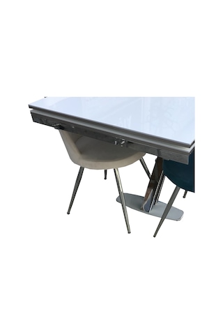 Masa-Sandalye GONCA MODEL Takım METAL ÇELİK ayak Glosspan CamTabla El Yapım