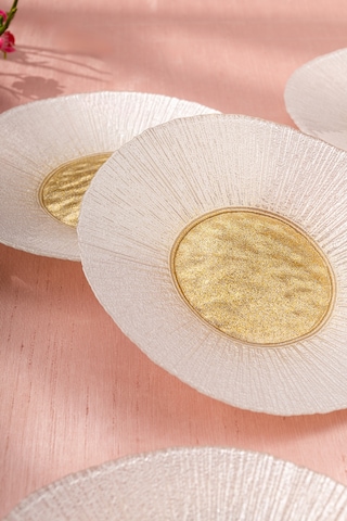 Emsan Golden 6 Kişilik Cam Pasta Seti 21 Cm Gold