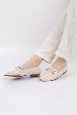Dgn Pm255-k1119-1-22y Kadın Burgu Aksesuarlı Loafer Ayakkabı PM255-K1119-1-1211-R10430 Ten Rengi