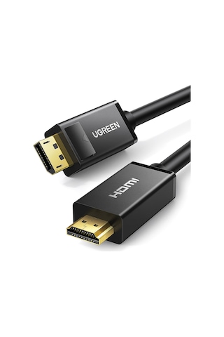 Ugreen 4k Displayport To Hdmı Dönüştürücü Kablo 1 Metre, Siyah, 10238