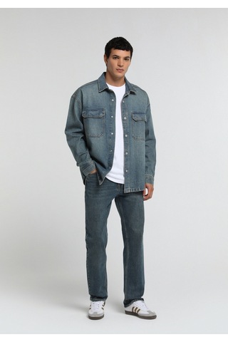 Colin's Colins Oversize Fit Erkek Mid İndigo Denim Shacket Cl1082674 Q1.v1 Dn45147