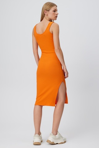HALKA APLİKELİ ASKILI ELBİSE TURUNCU Turuncu