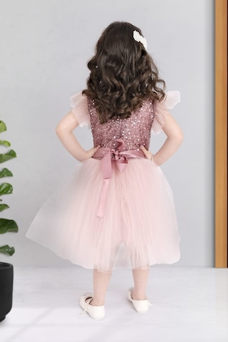 Tüllü Kız Çocuk Kpl Elbise Mnk0526 Pembe