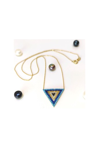 Altın Ürünler Üçgen Göz Kolye 14 Ayar