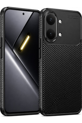 Xiaomi Poco X8 Pro Max Kılıf Karbon Silikon Case Siyah